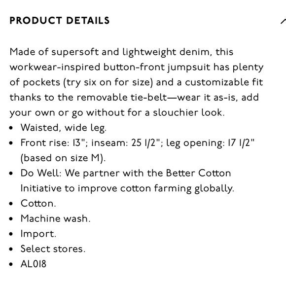 NEW Madewell tie waist denim jumpsuit - Picture 4 of 4